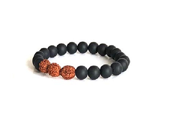 Men's Rudraksha & Black Onyx Power Bracelet - Yoga bracelet, Mala brac –  OmOm Gemstone Jewelry