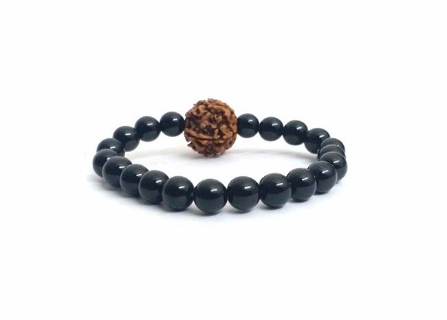 Men's Rudraksha & Black Onyx Power Bracelet - Yoga bracelet, Mala brac –  OmOm Gemstone Jewelry