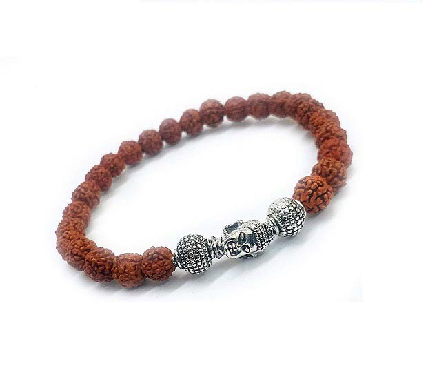 Rudraksha Buddhist 8 mm Buddha Powered Stretch Bracelet – Astro Crystal ...