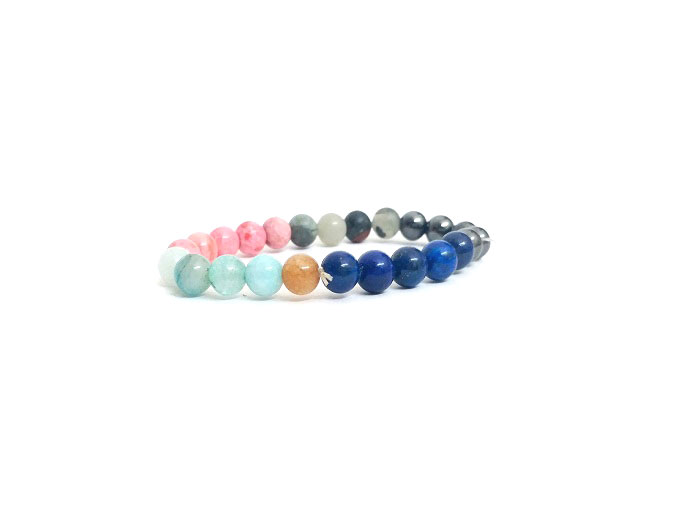 Lapis Hematite Blood Stone Rhodochrosite Stretch Bracelet – Astro ...