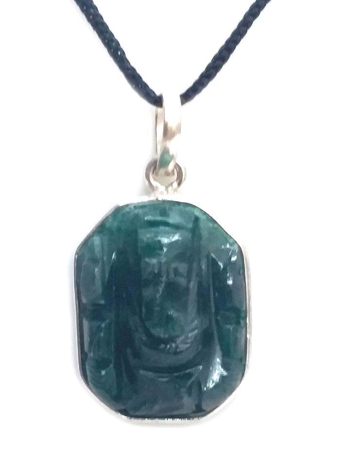 Green Jade Lord Ganesh JI Engraved Pendant – Astro Crystal Mart