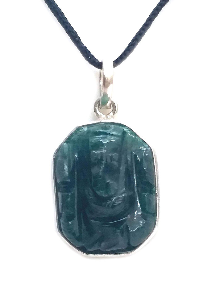 Green Jade Lord Ganesh JI Engraved Pendant – Astro Crystal Mart