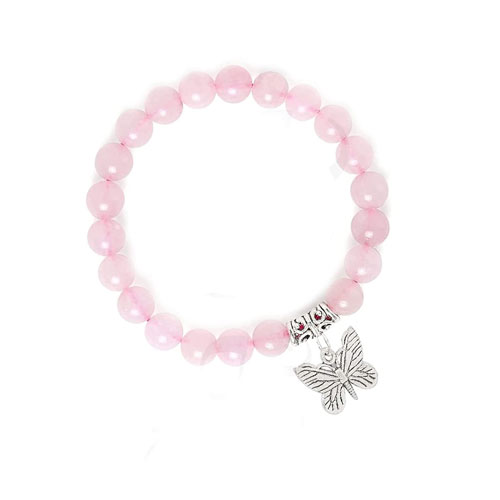 Express Affection 8mm Rose Quartz Crystal Bracelet for Your Valentine
