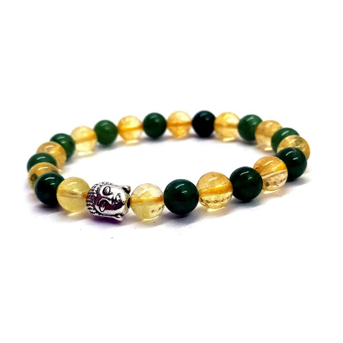 Mens Bracelet Yellow Citrine Stone Crystals for Wealth, Prosperity and Good  Luck and Gemstone Bracelet Clear