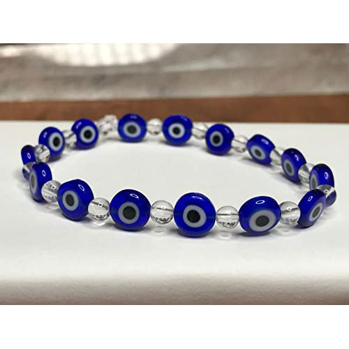 Buy Love & Lucky Authentic Turkish Evil Eye Bracelet, 6mm Blue Glass Beads  Online at desertcartSINGAPORE