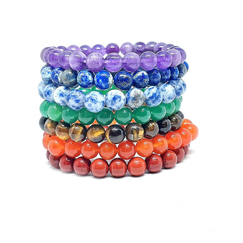Set Of 7 All Seven Chakras Crystals Bracelets For Men And Women For Reiki  Healing And Chakra Healing – Astro Crystal Mart